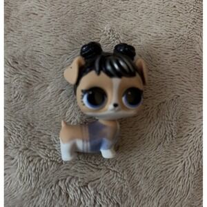 LOL Surprise Sailor Pup Brown Dog Black Purple Hair 1.5"